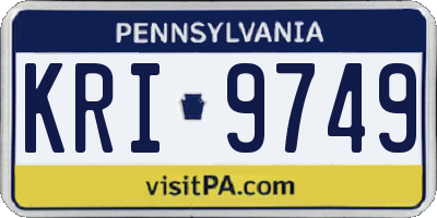 PA license plate KRI9749
