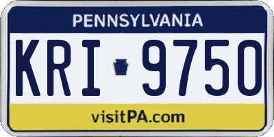 PA license plate KRI9750