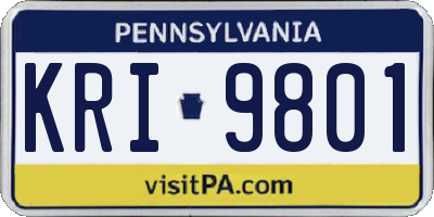 PA license plate KRI9801