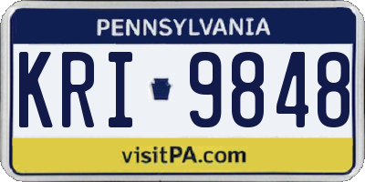 PA license plate KRI9848