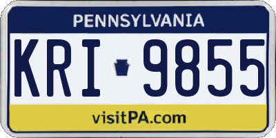 PA license plate KRI9855