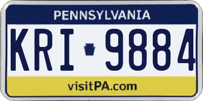 PA license plate KRI9884