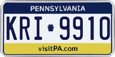 PA license plate KRI9910