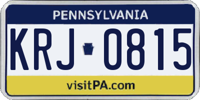 PA license plate KRJ0815