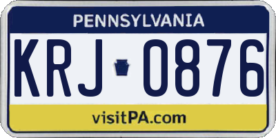 PA license plate KRJ0876