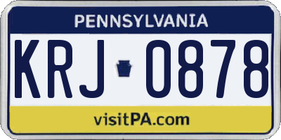 PA license plate KRJ0878