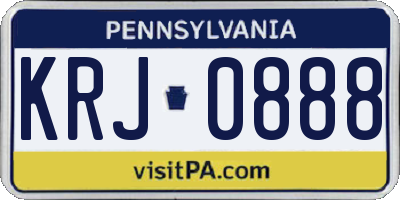 PA license plate KRJ0888