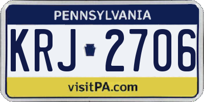 PA license plate KRJ2706