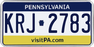 PA license plate KRJ2783