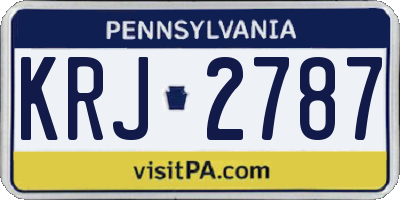 PA license plate KRJ2787