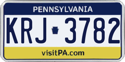 PA license plate KRJ3782