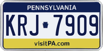 PA license plate KRJ7909