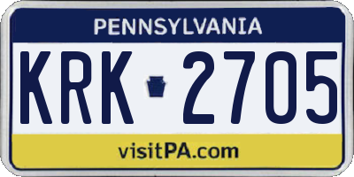 PA license plate KRK2705