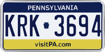PA license plate KRK3694