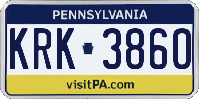 PA license plate KRK3860