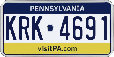PA license plate KRK4691