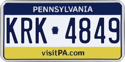 PA license plate KRK4849