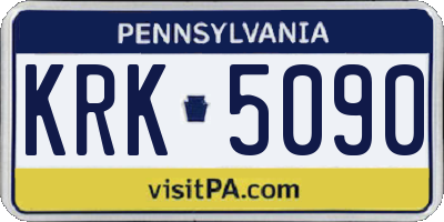 PA license plate KRK5090