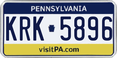 PA license plate KRK5896