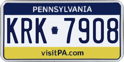 PA license plate KRK7908