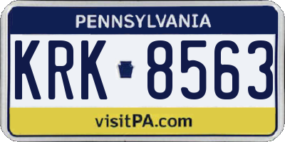 PA license plate KRK8563