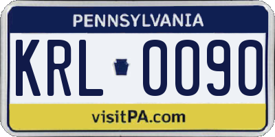 PA license plate KRL0090