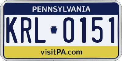 PA license plate KRL0151