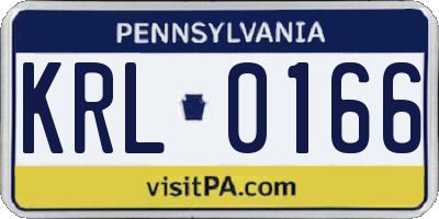 PA license plate KRL0166