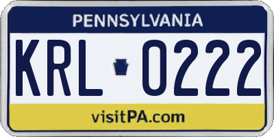 PA license plate KRL0222