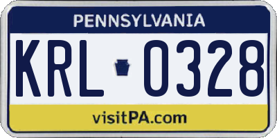 PA license plate KRL0328