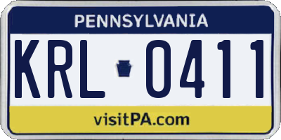PA license plate KRL0411
