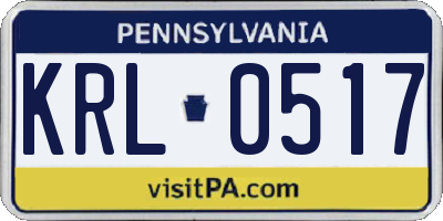 PA license plate KRL0517