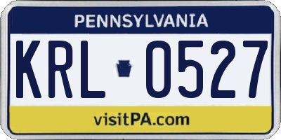 PA license plate KRL0527