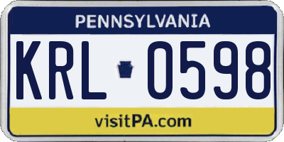PA license plate KRL0598