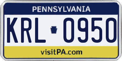 PA license plate KRL0950