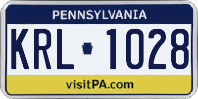 PA license plate KRL1028