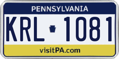 PA license plate KRL1081