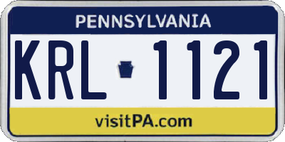 PA license plate KRL1121