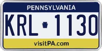 PA license plate KRL1130