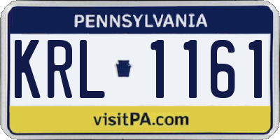 PA license plate KRL1161