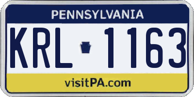 PA license plate KRL1163