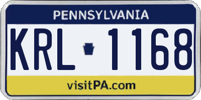 PA license plate KRL1168