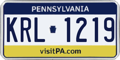 PA license plate KRL1219
