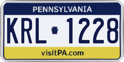 PA license plate KRL1228