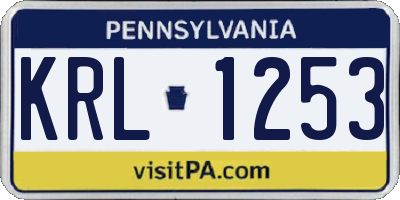 PA license plate KRL1253