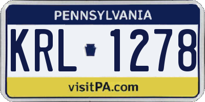 PA license plate KRL1278
