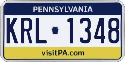 PA license plate KRL1348
