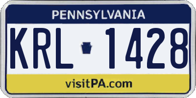 PA license plate KRL1428