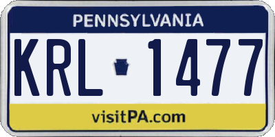 PA license plate KRL1477
