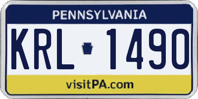 PA license plate KRL1490